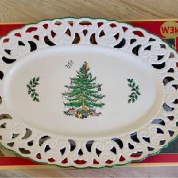 SPODE Christmas Tree 14” Oval Platter - Picture 8 of 8